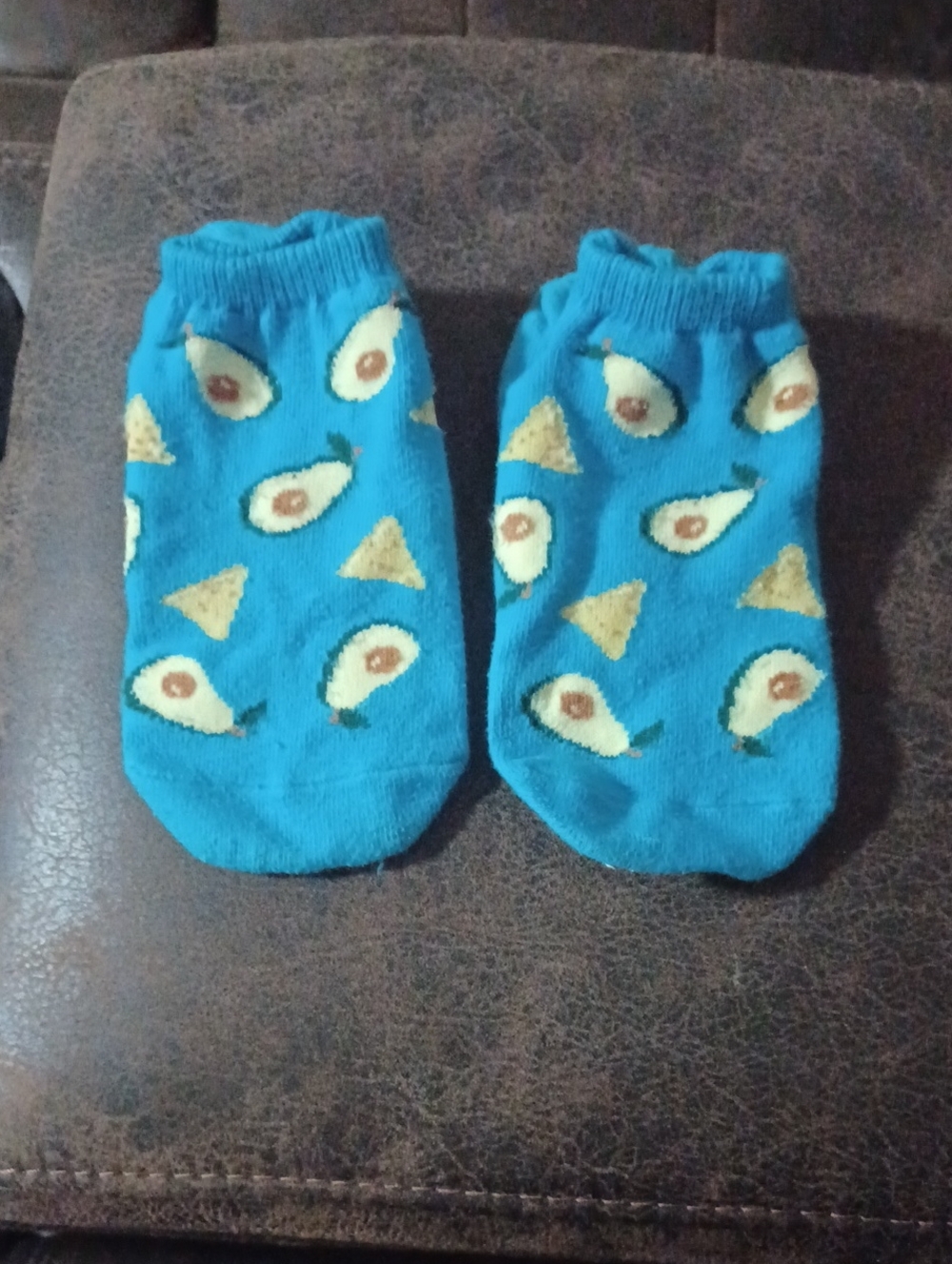 $4 Add-on Blue Avocado & Chip Ankle Socks - Adult O/S